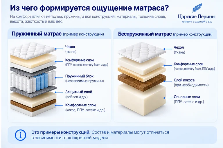 Из чего формируется ощущение матраса