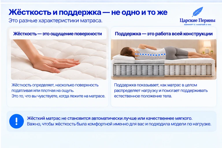 Жёсткость и поддержка матраса — разные характеристики